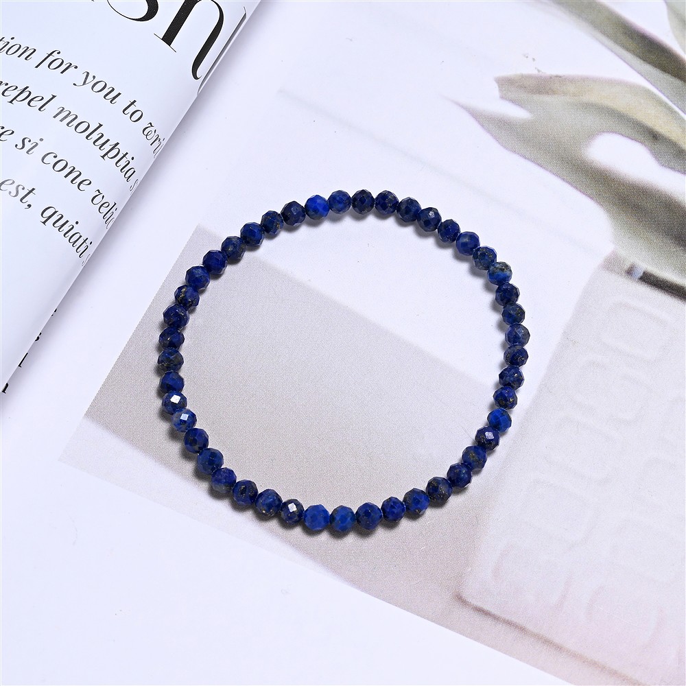 Bracelet, Lapis Lazuli, 03mm beads, faceted, 14cm (short) | Marco Schreier