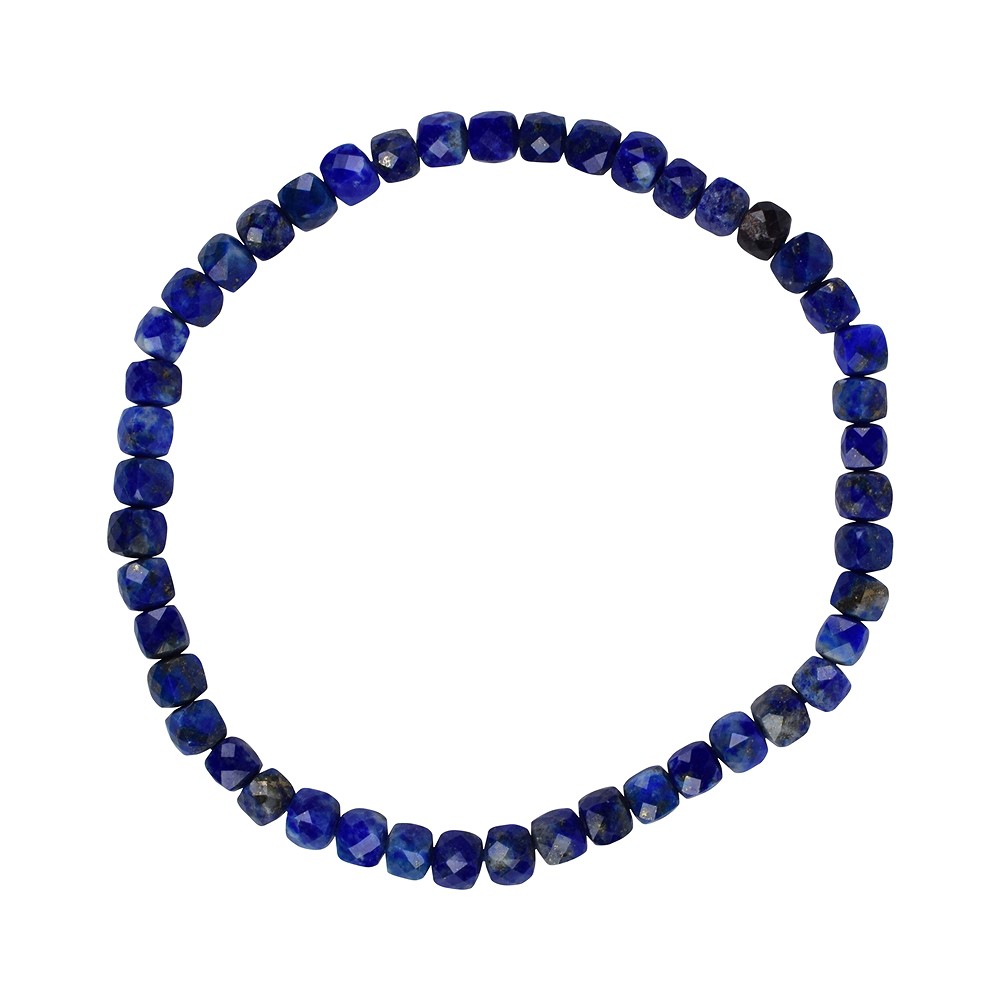 Bracelet, Lapis Lazuli, 04mm cube, faceted | wholesaler gems & healing stones