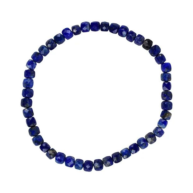 Bracciale, Lapislazzuli, cubo di 04 mm, sfaccettato | Marco Schreier