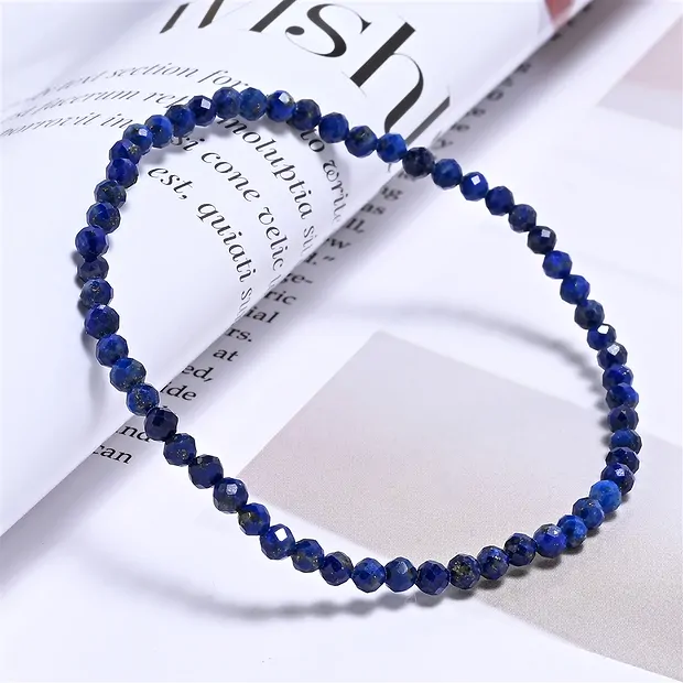 Armband, Lapis Lazuli, 03mm Kugeln, facettiert, 19cm | Marco Schreier