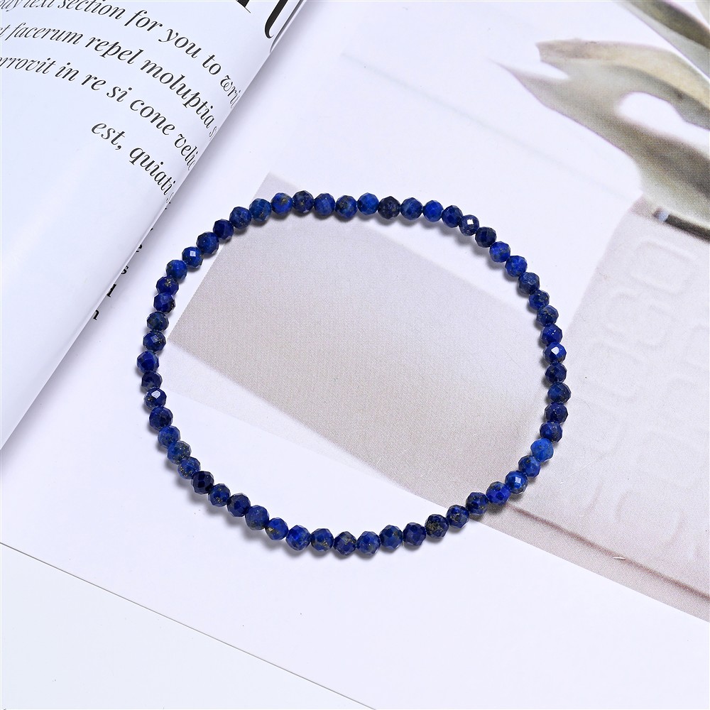 Pulsera, Lapislázuli, cuentas de 03mm, facetadas, 19cm | Marco Schreier