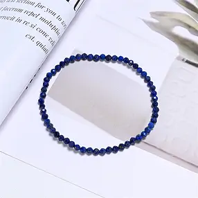 Pulsera, Lapislázuli, cuentas de 03mm, facetadas, 19cm | Marco Schreier