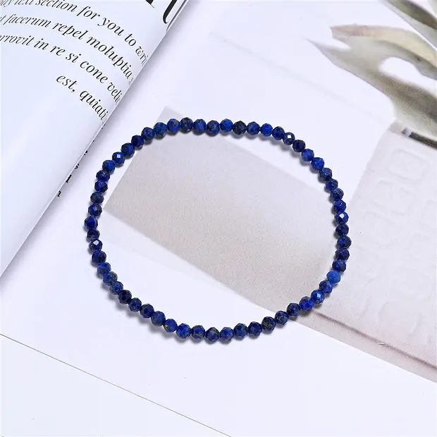 Armband, Lapis Lazuli, 03mm Kugeln, facettiert, 19cm | Marco Schreier
