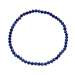 0610451031 Bracelet, Lapis-lazuli, 03mm boules, facettes, 19cm | Marco Schreier