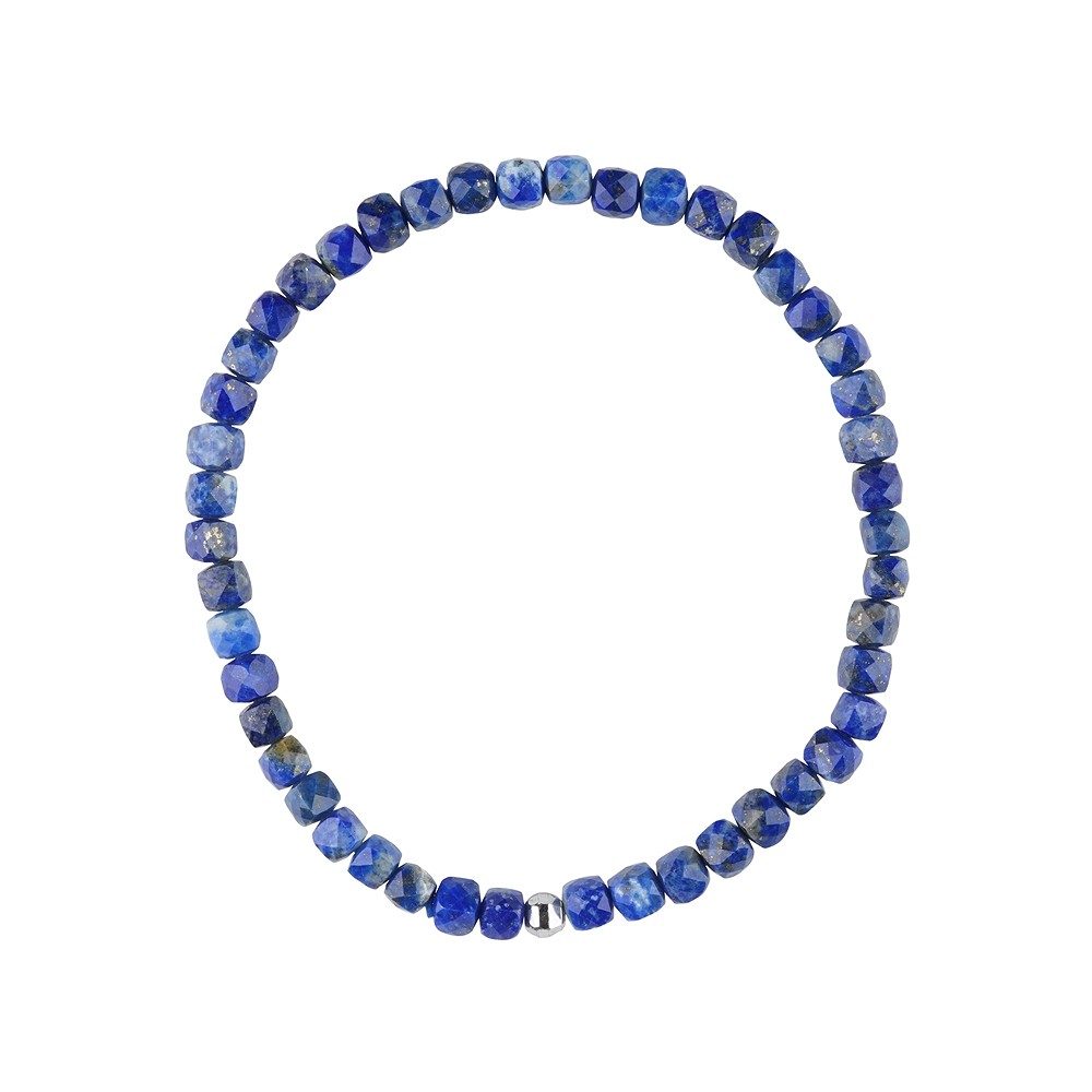 Bracelet, Lapis Lazuli, 05mm cube, faceted | wholesaler gems & healing stones