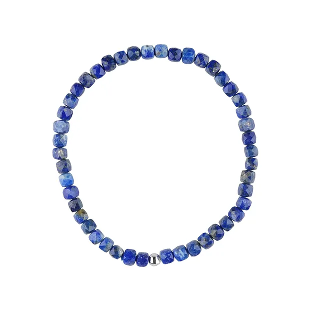 Bracelet, Lapis Lazuli, 05mm cube, faceted | wholesaler gems & healing stones