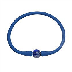 0610461001 Armband Lapis Lazuli Kugel (10mm), Silikon (dunkelblau), 18cm | Marco Schreier