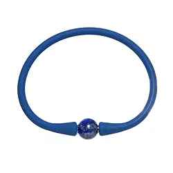 0610461001 Armband Lapis Lazuli Kugel (10mm), Silikon (dunkelblau), 18cm | Marco Schreier