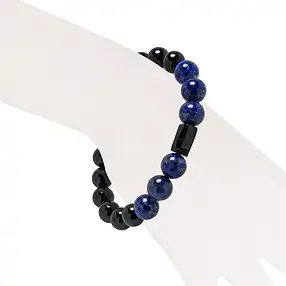 Armband, Schörl (stab.), Lapis Lazuli, 10mm Kugeln | Marco Schreier
