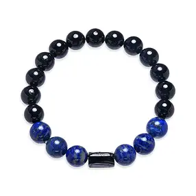 Armband, Schörl (stab.), Lapis Lazuli, 10mm Kugeln | Marco Schreier