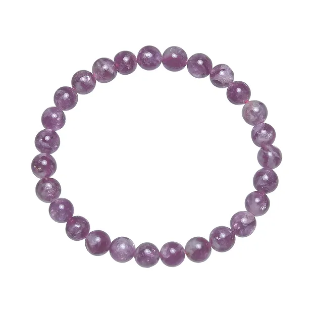 Pulsera, Lepidolita (estabilizado), cuentas 06-07mm | Marco Schreier