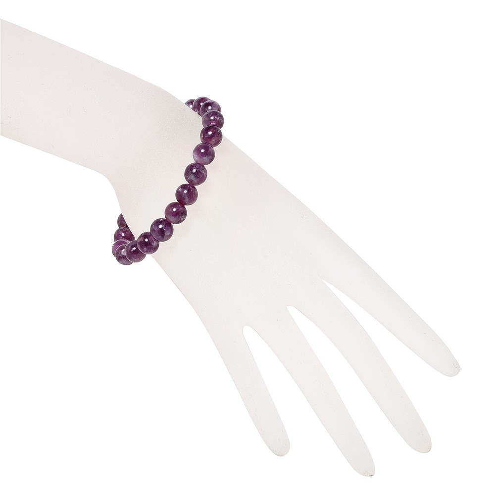 Bracelet, Lepidolite (stab.), 08 - 09mm beads | wholesaler gems & healing stones