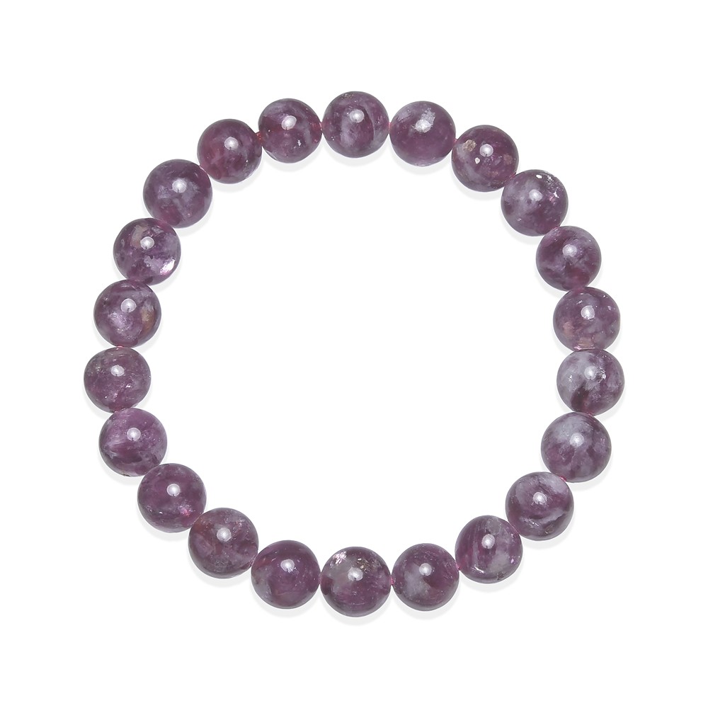 Bracelet, Lepidolite (stab.), 08 - 09mm beads | wholesaler gems & healing stones
