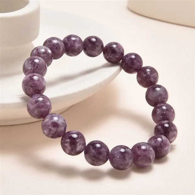 Bracelet, Lepidolite (stab.), 10 - 11mm beads | wholesaler gems & healing stones