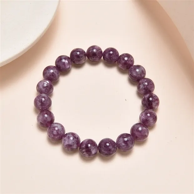 Bracelet, Lepidolite (stab.), 10 - 11mm beads | wholesaler gems & healing stones