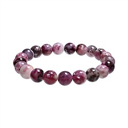 0610550121 Bracelet, violet Lepidolite (stab.), 09–10 mm beads | Marco Schreier