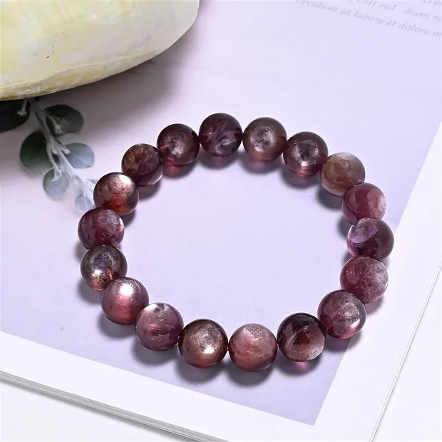 Armband, Lepidolith (stab.), 11mm-Kugeln | GH Edelsteine, Heilsteine & Schmuck