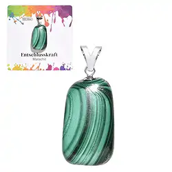 0610625107 Pendentif Malachite, Pierre roulée grande, rhodié | Marco Schreier