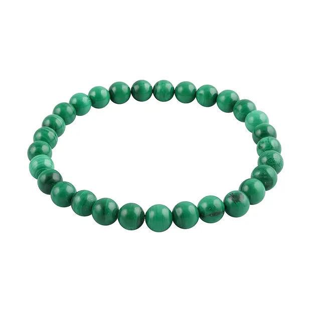 Bracelet, Malachite (stab.), 06mm beads | wholesaler gems & healing stones