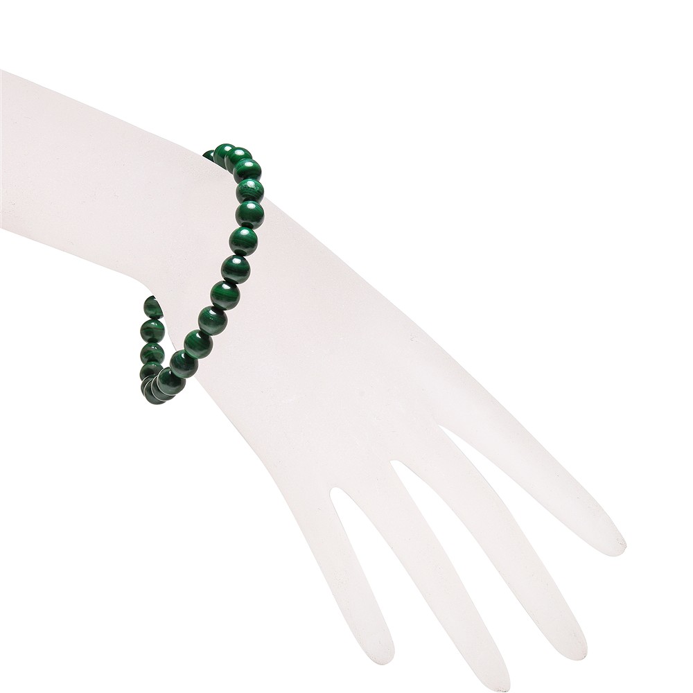 Armband, Malachit (stab.), 08mm Kugeln | Edelsteine, Heilsteine & Schmuck-Handel