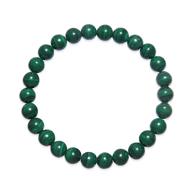 Bracelet, Malachite (stab.), 08mm beads | wholesaler gems & healing stones
