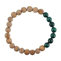 0610650161 Bracelet, Malachite, sandalwood, 8mm, 20cm | wholesaler gems & healing stones