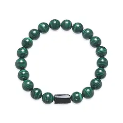 0610665652 Bracelet, Malachite (stab.), Tourmaline (black), 10mm beads  | Marco Schreier