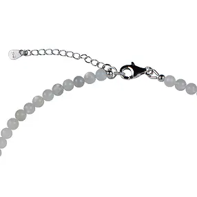 Moonstone necklace, beads (4mm), rhodiniert | wholesaler gems & healing stones