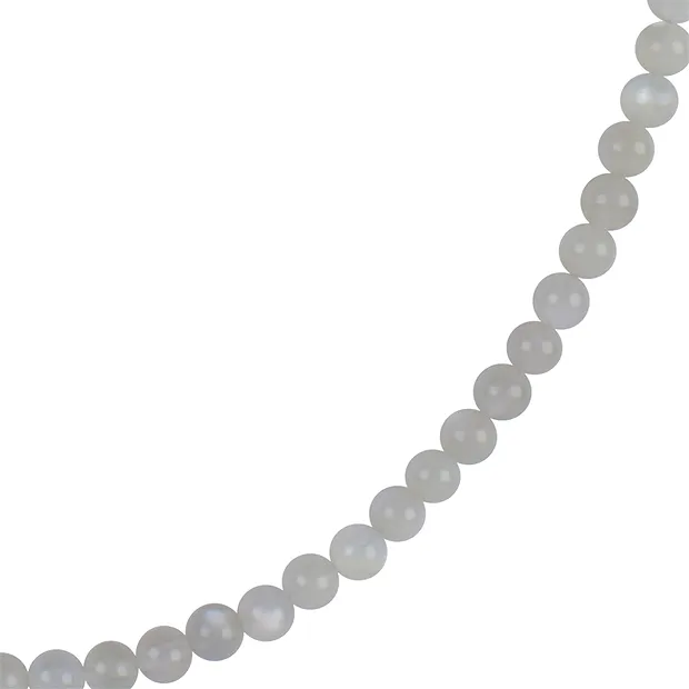 Moonstone necklace, beads (4mm), rhodiniert, extension chain | Marco Schreier