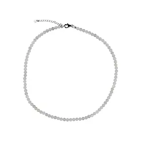 Moonstone necklace, beads (4mm), rhodiniert | wholesaler gems & healing stones