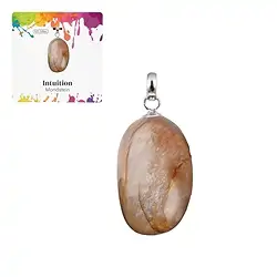 0611325106 Pendentif Pierre de Lune, Pierre roulée petite, rhodié | Marco Schreier