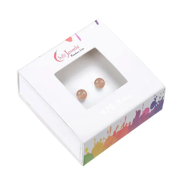 Ohrstecker Mondstein, Kugel, 4mm, rhodiniert | Edelsteine, Heilsteine & Schmuck