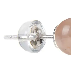 Ohrstecker Mondstein, Kugel, 8mm, rhodiniert | Edelsteine, Heilsteine & Schmuck