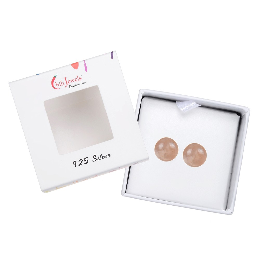 Pendientes Piedra de luna, esfera, 8mm, rodinado | Marco Schreier