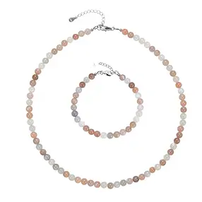 Earrings Moonstone (multicolored), 6mm beads, rhodiniert | Marco Schreier