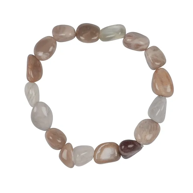 Bracelet, Pierre de lune (multicolore), 10 - 12mm Nuggets | Marco Schreier