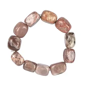 Bracelet, pierre de lune (multicolore), 18 - 22mm Nuggets | Marco Schreier