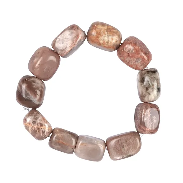 Bracelet, pierre de lune (multicolore), 18 - 22mm Nuggets | Marco Schreier