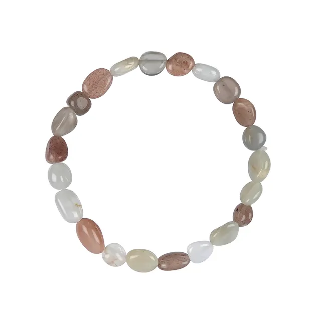 Bracelet, Moonstone (multicolored), 08mm nuggets | Marco Schreier