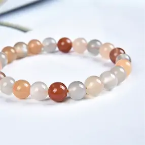 Bracelet, Moonstone (multicolored), 08mm beads | gems, healing stones & jewelry