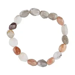 0611351008 Bracelet, Moonstone (multicolored), 08 x 10mm nuggets, faceted | Marco Schreier