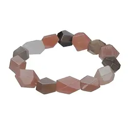 0611351009 Bracelet, Moonstone (multicolored), 12 x 16mm nuggets, faceted | Marco Schreier