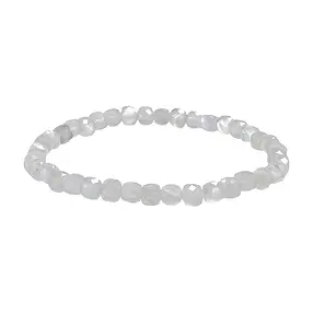 Armband, Mondstein (weiß), 04mm Würfel, facettiert | Marco Schreier