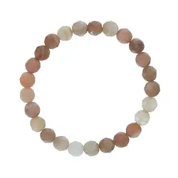 0611351081 Bracelet, Moonstone (multicolored), 08mm beads, faceted | Marco Schreier