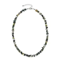 0611413000 Collier Barock Classic Moosachat | Großhändler Edelsteine, Heilsteine & Schmuck