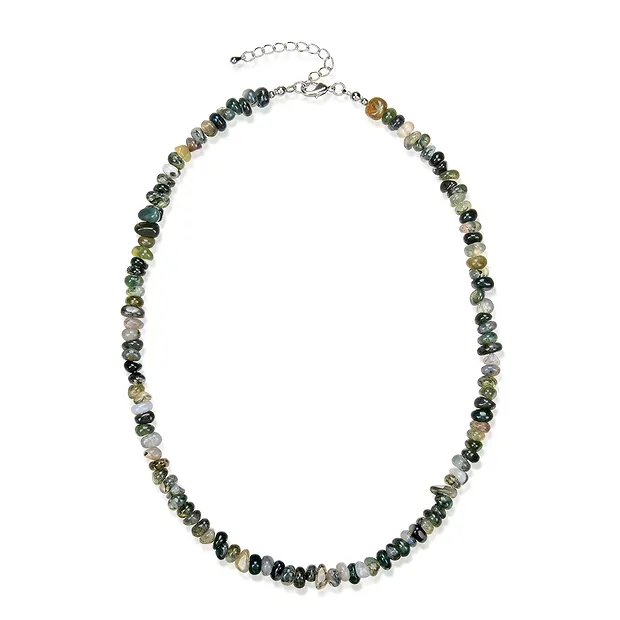 Collier Barock Classic Moosachat | Großhändler Edelsteine, Heilsteine & Schmuck