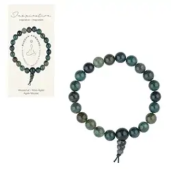 0611450001 Kraftarmband Moosachat | Schreier Großhändler Edelsteine, Heilsteine & Schmuck