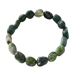 0611450020 Bracelet, Moss Agate, 10 - 12mm nuggets | wholesaler gems & healing stones
