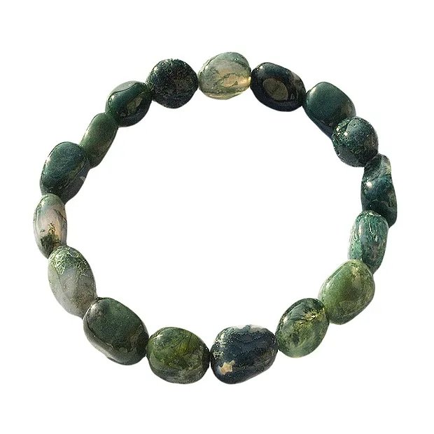 Armband, Moosachat, 10 - 12mm Nuggets | Edelsteine, Heilsteine & Schmuck-Handel