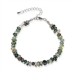 0611450038 Armband Barock Classic, Moosachat | Großhändler Edelsteine, Heilsteine & Schmuck